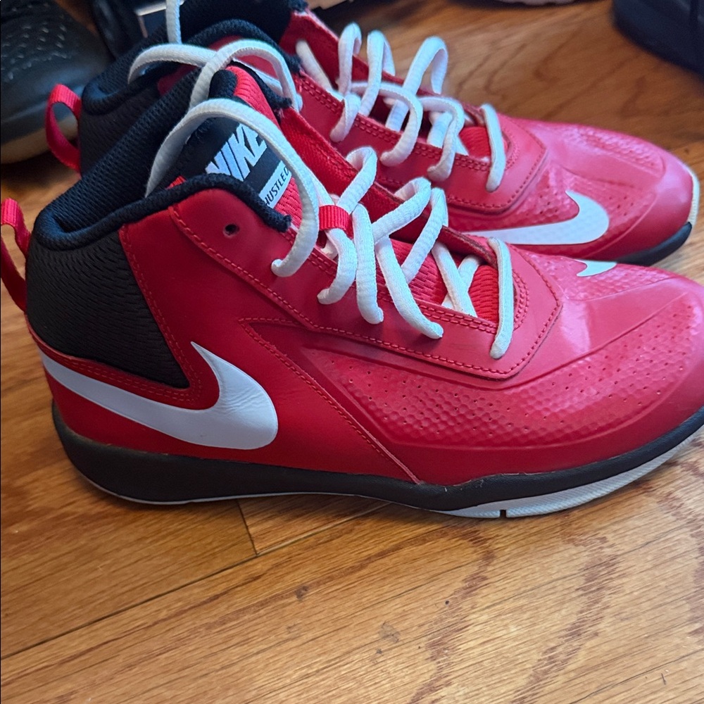 Nike Kids Red and Black High-Top Sneakers